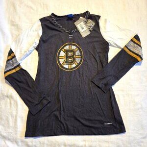 Boston Bruins Reebok womens size Large long sleeve shirt, black, NWT